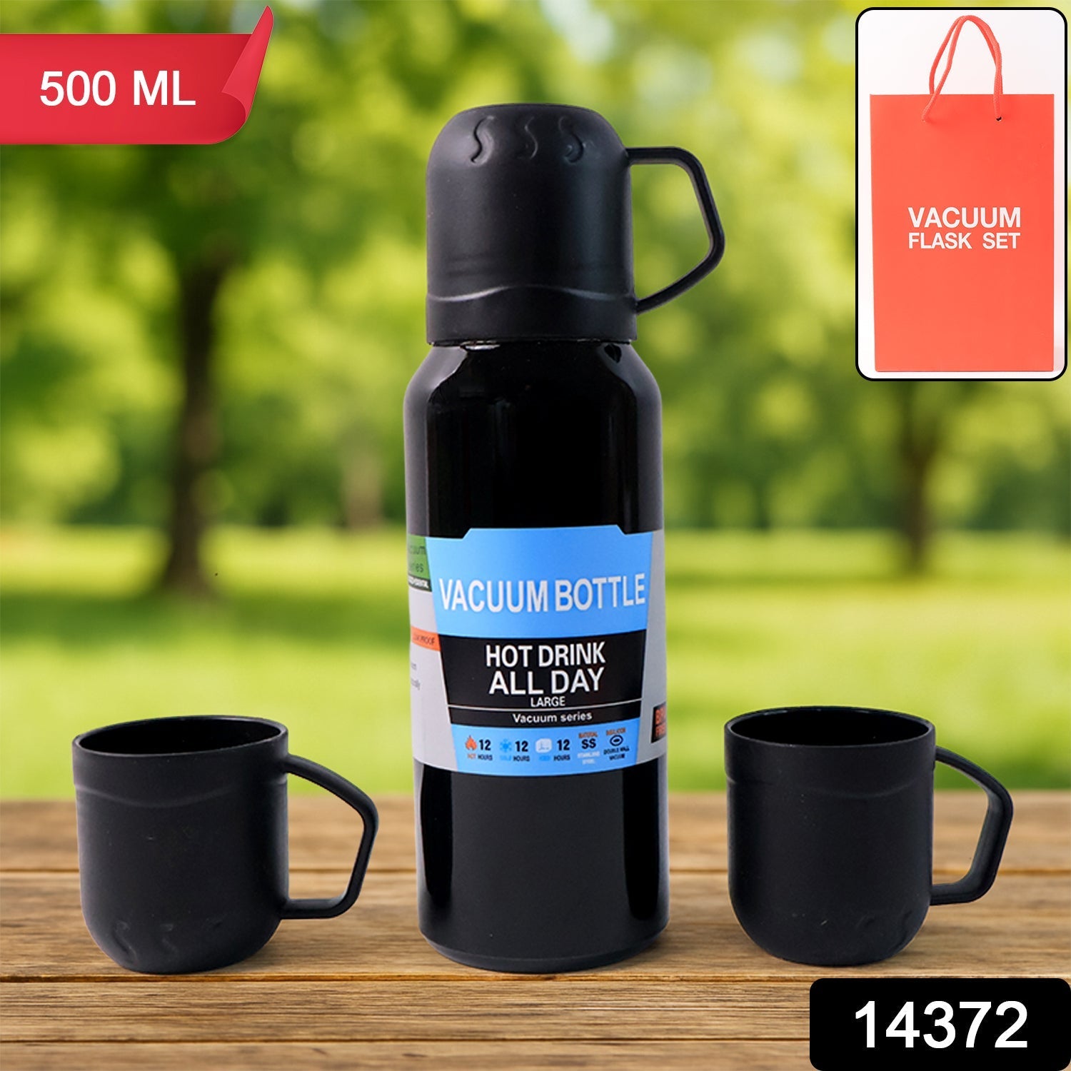 Stylish Black Vacuum Bottle Set Stylish Black Vacuum Bottle Set